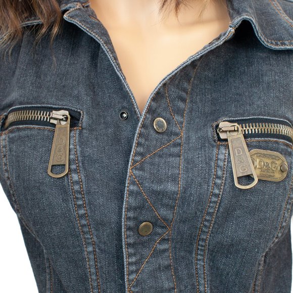 Vintage Dolce & Gabbana Blue Denim Jacket Distressed - Picture 5 of 8